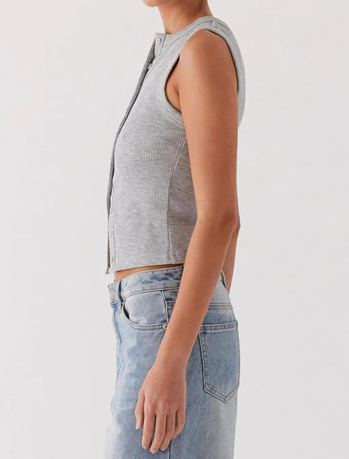 Womens Going Out Tops Summer Spring Ribbed Tank Sexy Crop Cute Y2K Button Down T Shirts Fashion Clothes 2025