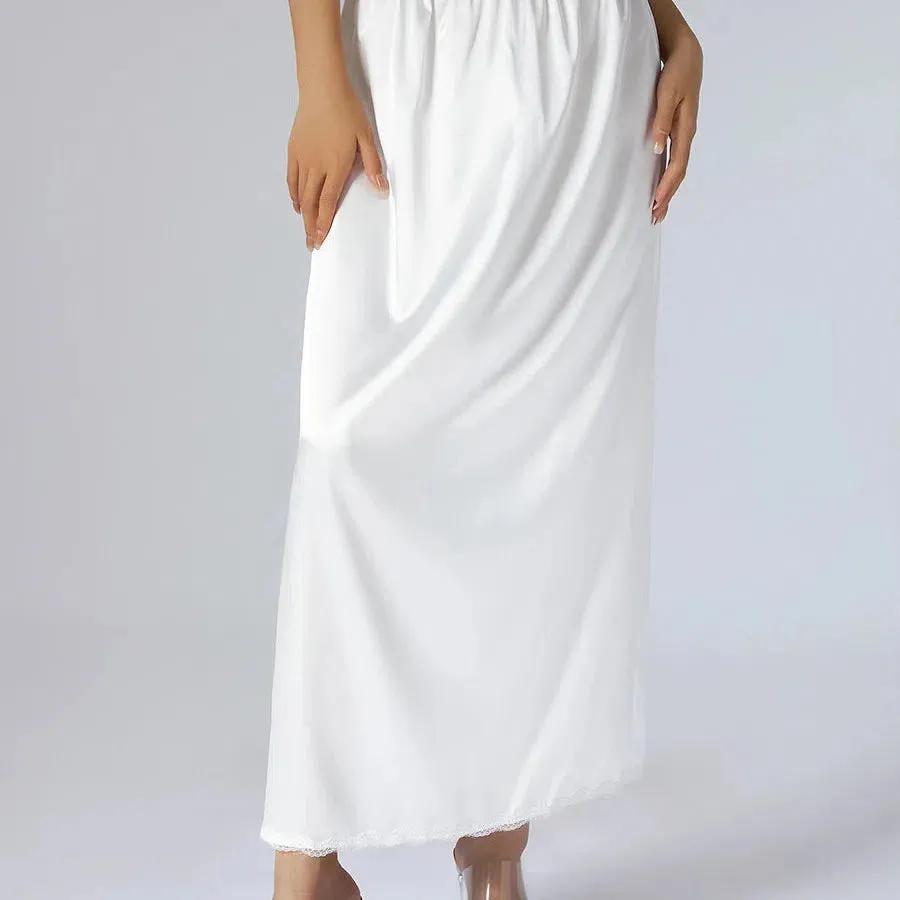 Women's Half Slip Underskirt Elastic Waist Lining Midi Skirt S M L XL XXL