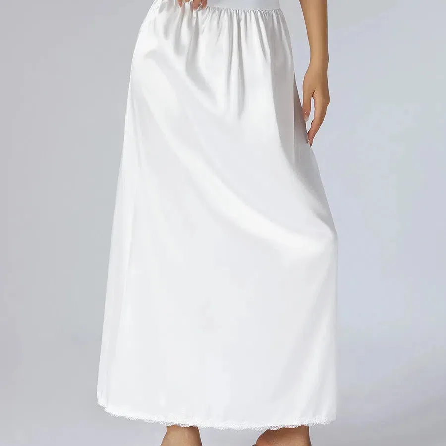 Women's Half Slip Underskirt Elastic Waist Lining Midi Skirt S M L XL XXL