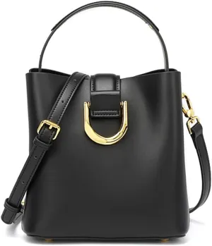 Women's Leather Bucket Bag Genuine Leather Handbag Fashion Top Handle Satchel Wallet Classic Retro Simple Shoulder