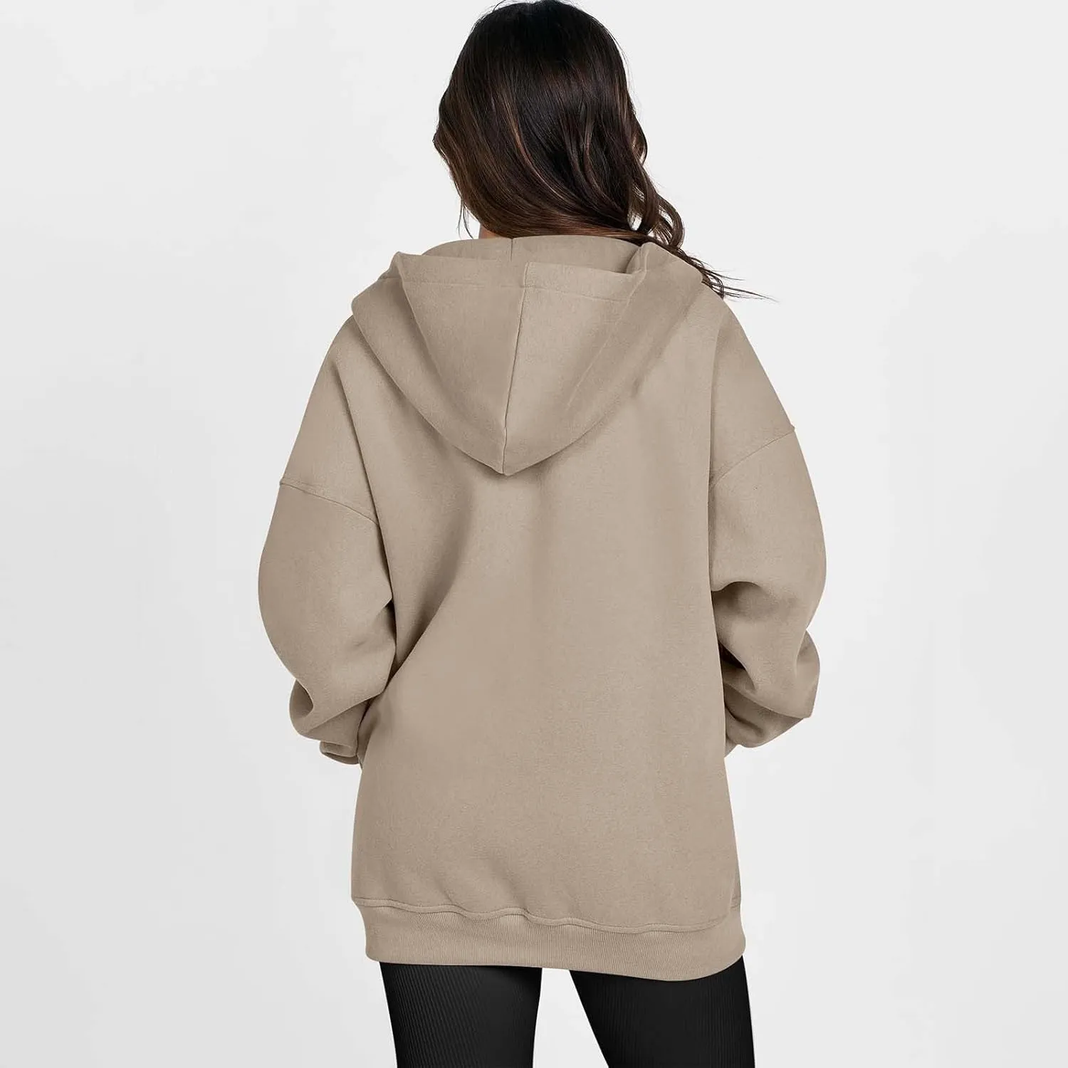 Women's Oversized Hooded Sweatshirt Full Zip Up Long Sleeve Jackets With Pockets Fall Outfits Y2K Teen Girls Clothes