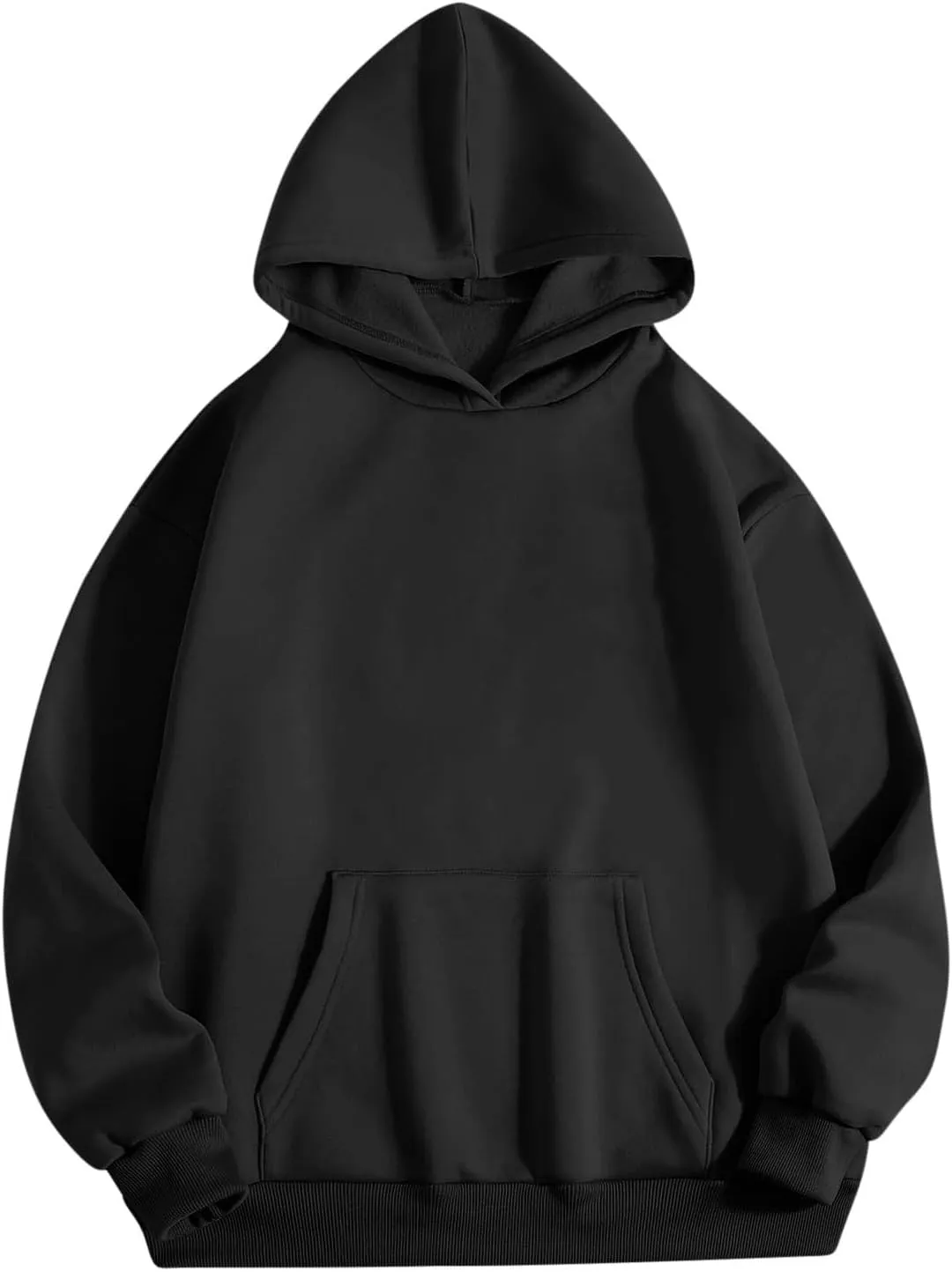 Women's Oversized Hoodies Long Sleeve Simple Solid Color Hooded Pullover Trendy Fleece Sweatshirts with Pocket