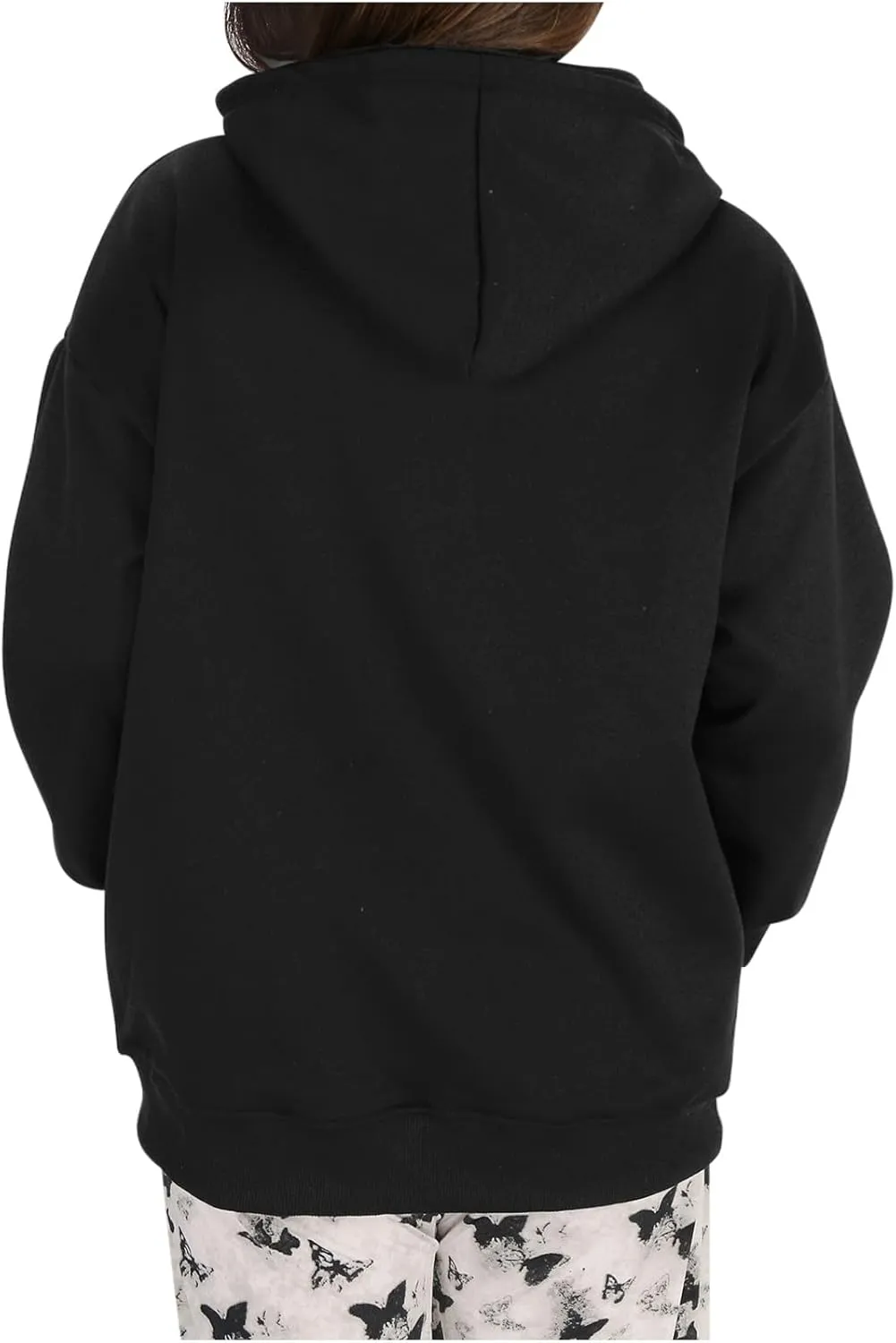 Women's Oversized Hoodies Long Sleeve Simple Solid Color Hooded Pullover Trendy Fleece Sweatshirts with Pocket