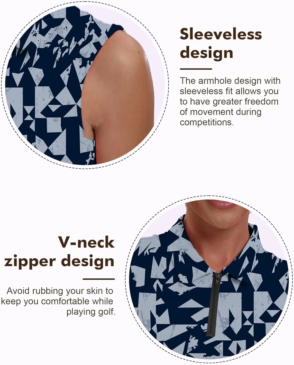 Womens Polo Shirts Athletic Golf Tennis Tanks Top Casual Sleeveless V Neck Quick Dry Shirts Workout Tee