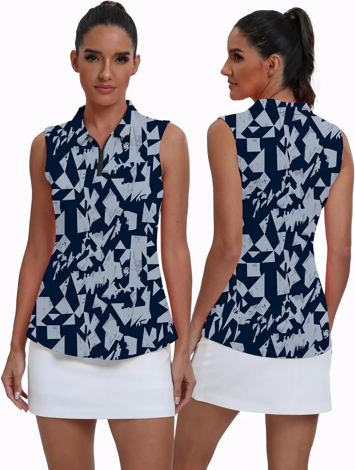 Womens Polo Shirts Athletic Golf Tennis Tanks Top Casual Sleeveless V Neck Quick Dry Shirts Workout Tee