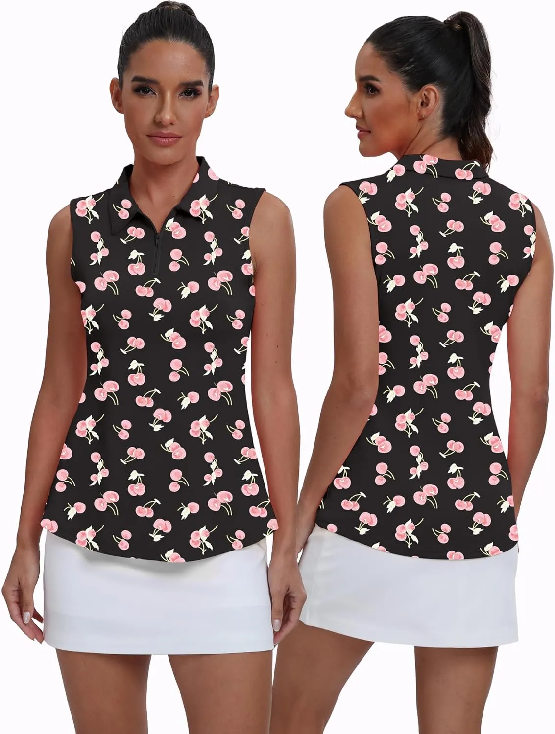 Womens Polo Shirts Athletic Golf Tennis Tanks Top Casual Sleeveless V Neck Quick Dry Shirts Workout Tee