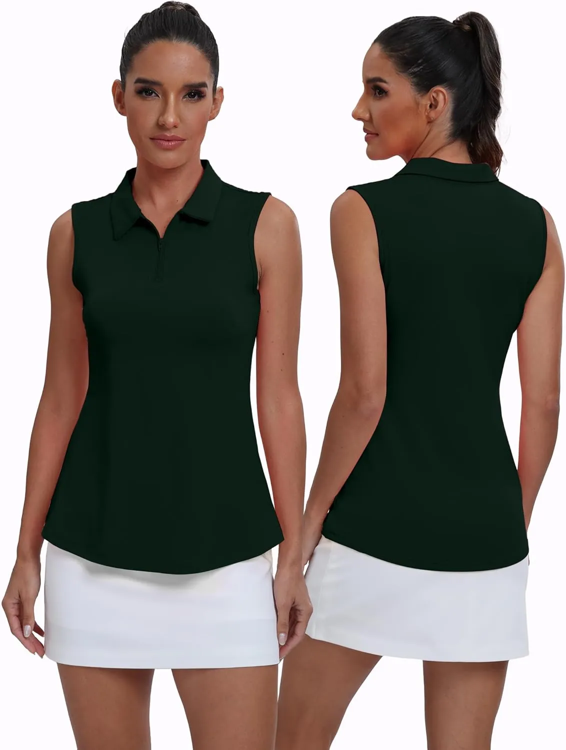 Womens Polo Shirts Athletic Golf Tennis Tanks Top Casual Sleeveless V Neck Quick Dry Shirts Workout Tee
