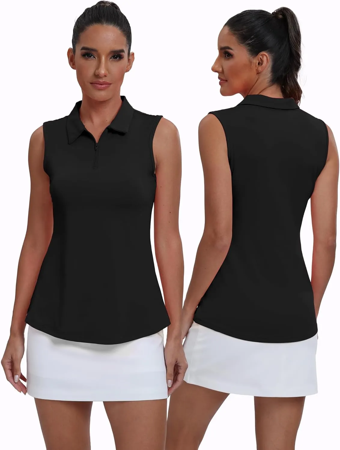 Womens Polo Shirts Athletic Golf Tennis Tanks Top Casual Sleeveless V Neck Quick Dry Shirts Workout Tee