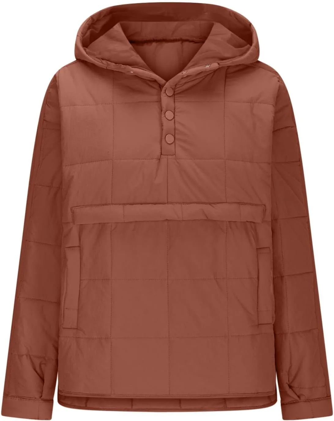 Women's Quilted Warm Puffer Jacket Winter Packable Pullover Down Coat Oversized Hoodie Lightweight Long Sleeve Outwear