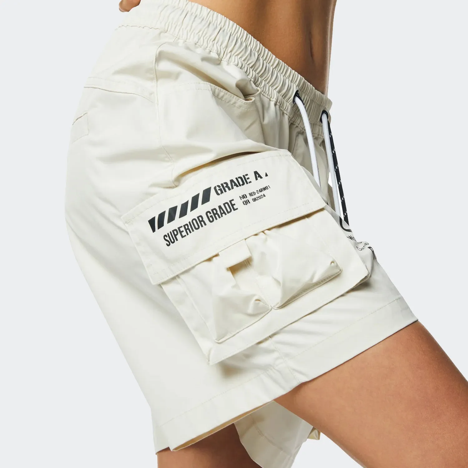 Women's Smoke Rise Red Utility Slouched Shorts Oatmeal