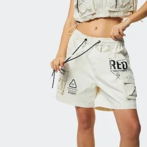Women's Smoke Rise Red Utility Slouched Shorts Oatmeal