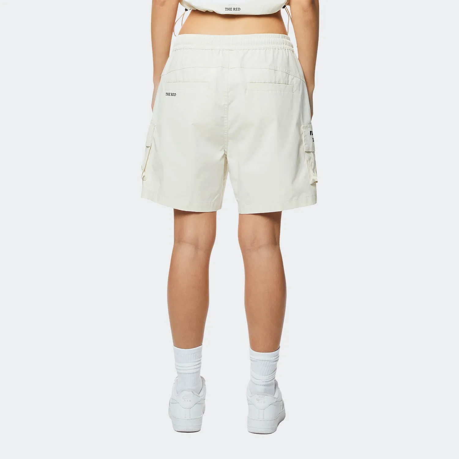 Women's Smoke Rise Red Utility Slouched Shorts Oatmeal