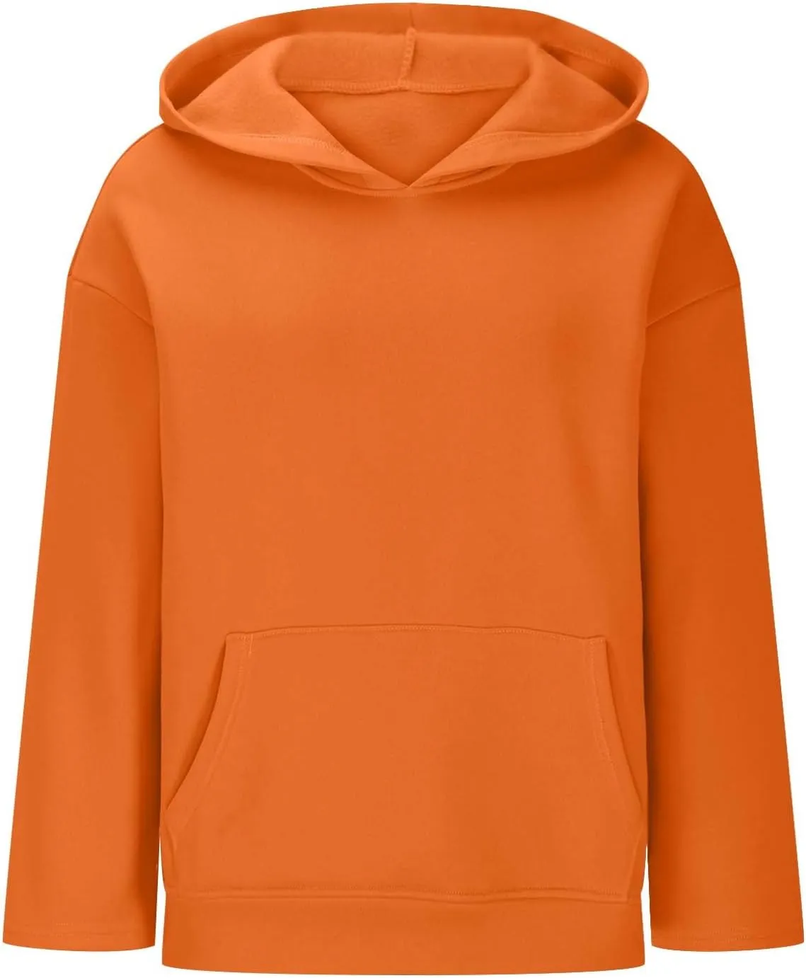 Womens Solid Fleece Hooded Sweatshirts Oversized Casual Fall Winter Pullover Hoodies 2024 Baggy Long Sleeve Tops 2024