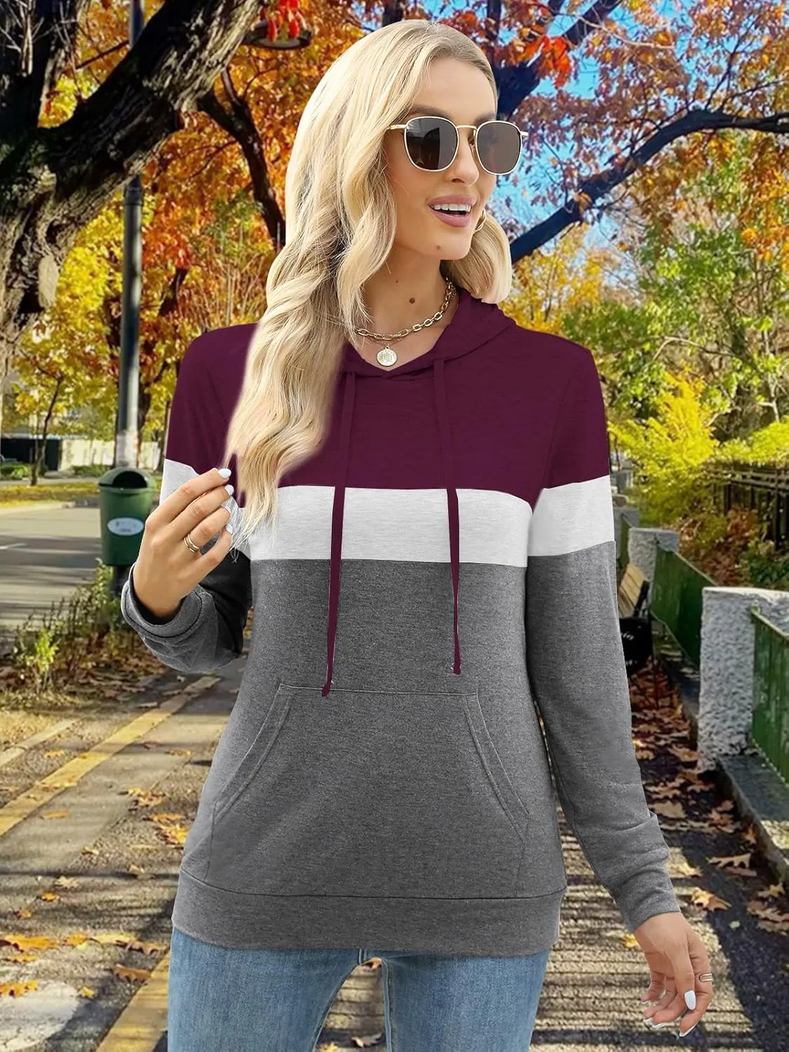 Womens Tops Ladies Tunics Casual Shirts Long Sleeve Hoodie Pullover Blouses Loose Fitting Tees Fashion Clothing Sweatshirts