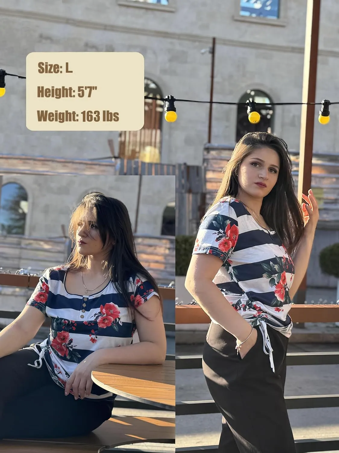 Womens Tops Short Sleeve Summer Henley Shirts Scoop Neck Ruched Blouses Dressy Casual Tunic Tops