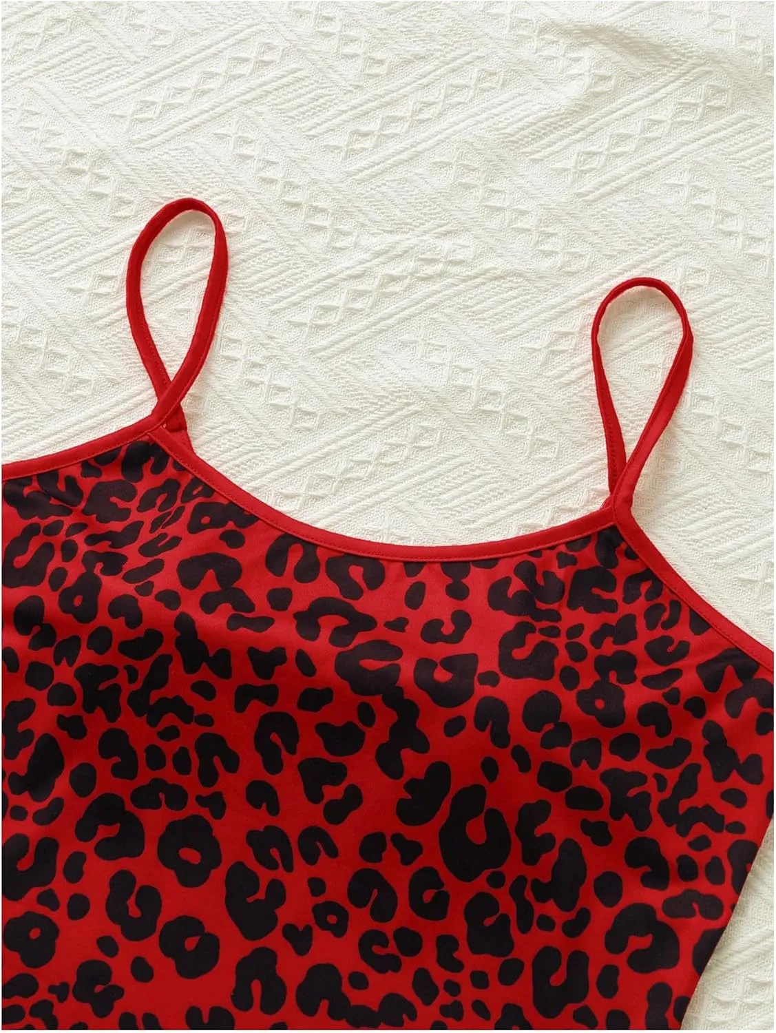 Women's Y2K Leopard Print Slim Fit Camisole Tops Casual Spaghetti Strap Tank Tops