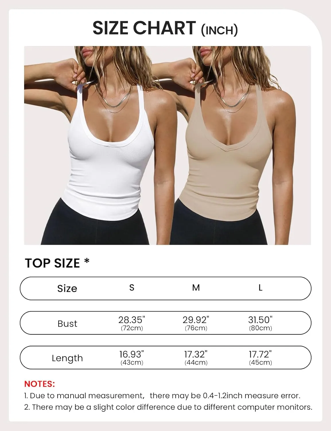 Wyeysyt 2 Pack Tank Top for Women Workout Racerback Basic Ribbed Tops V Neck Slim Fit Going Out Summer Camisole