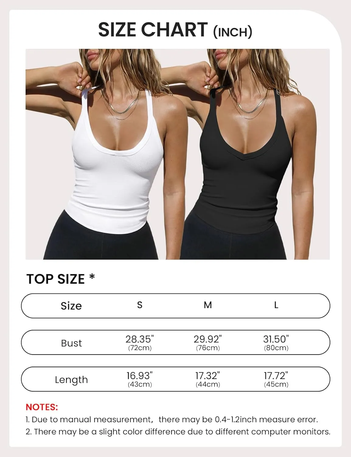 Wyeysyt 2 Pack Tank Top for Women Workout Racerback Basic Ribbed Tops V Neck Slim Fit Going Out Summer Camisole