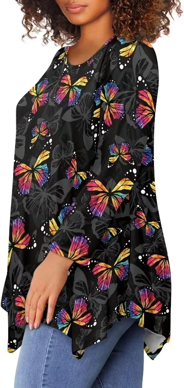 YEXIATODO Plus Size Womens Tops Tunic Tops for Women Loose Fit S-3XL