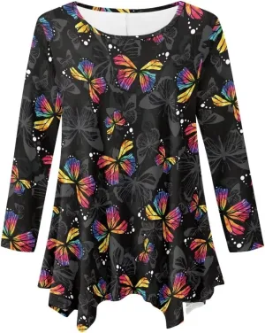 YEXIATODO Plus Size Womens Tops Tunic Tops for Women Loose Fit S-3XL