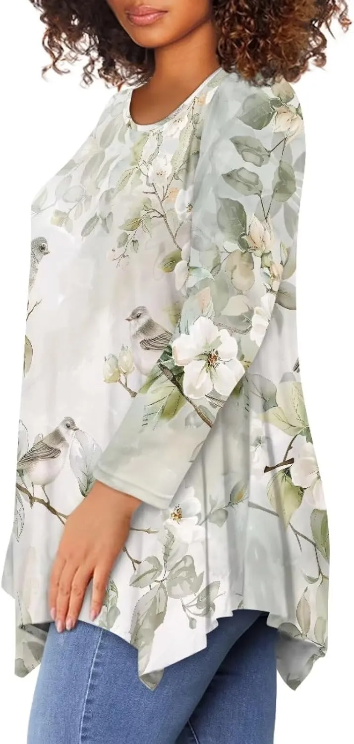YEXIATODO Plus Size Womens Tops Tunic Tops for Women Loose Fit S-3XL