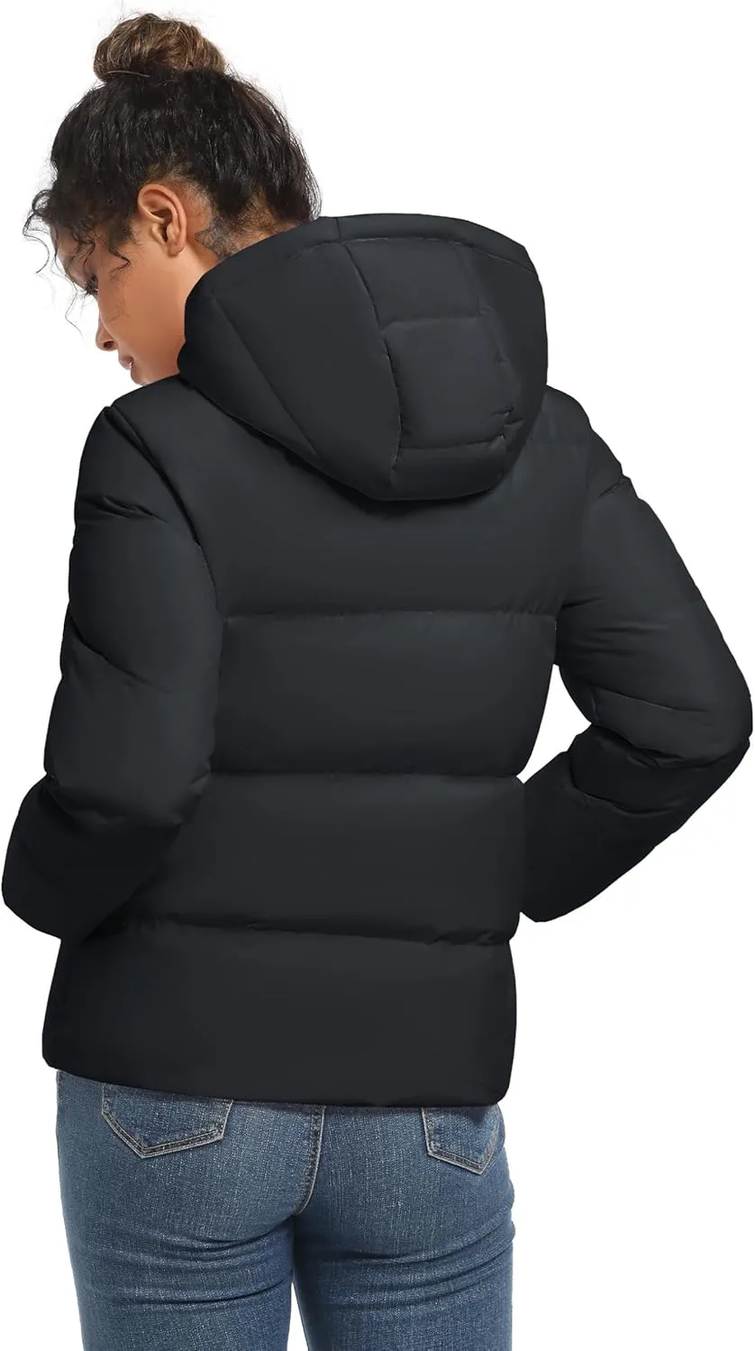YUCOLEN Womens Down Puffer Jacket Quilted Lightweight Zip Up Alternative Coat Winter Hooded Outwear with Pockets