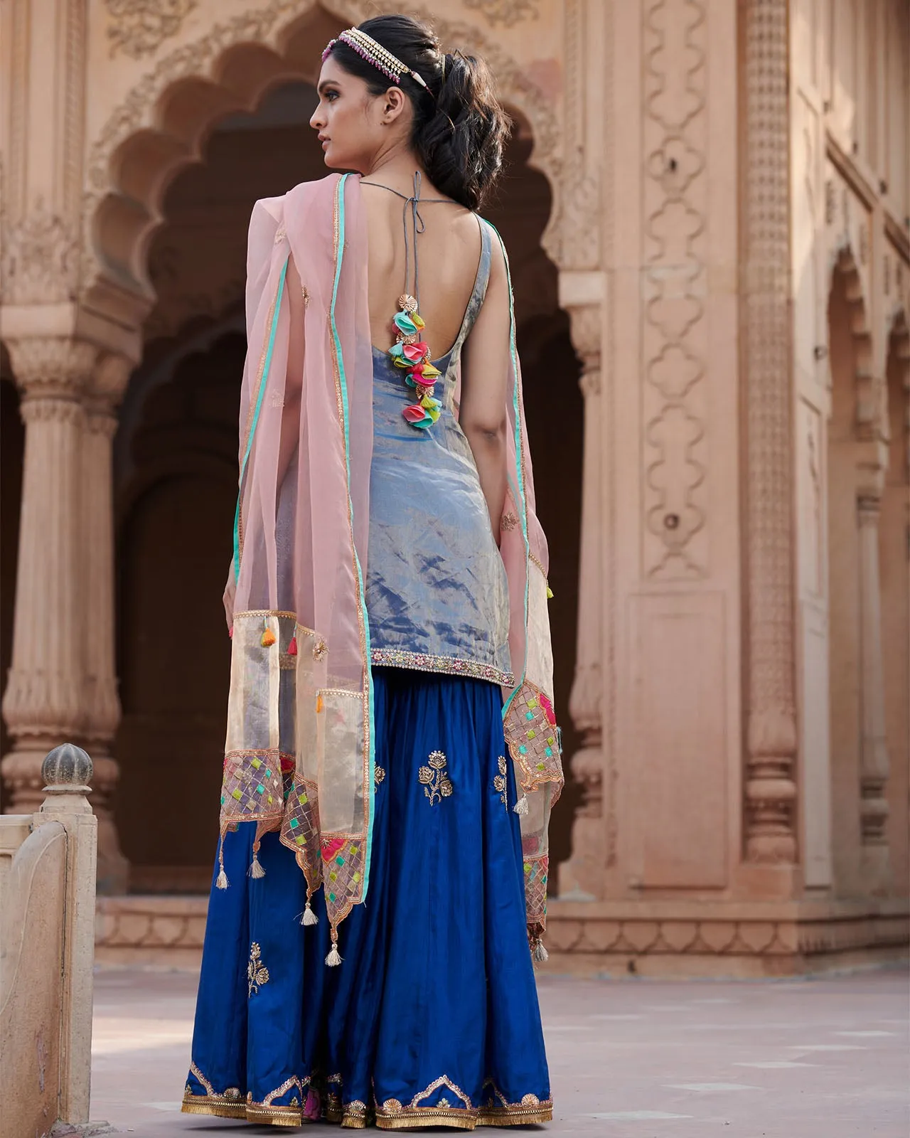 Zahra Pastel Pink Panel Dupatta