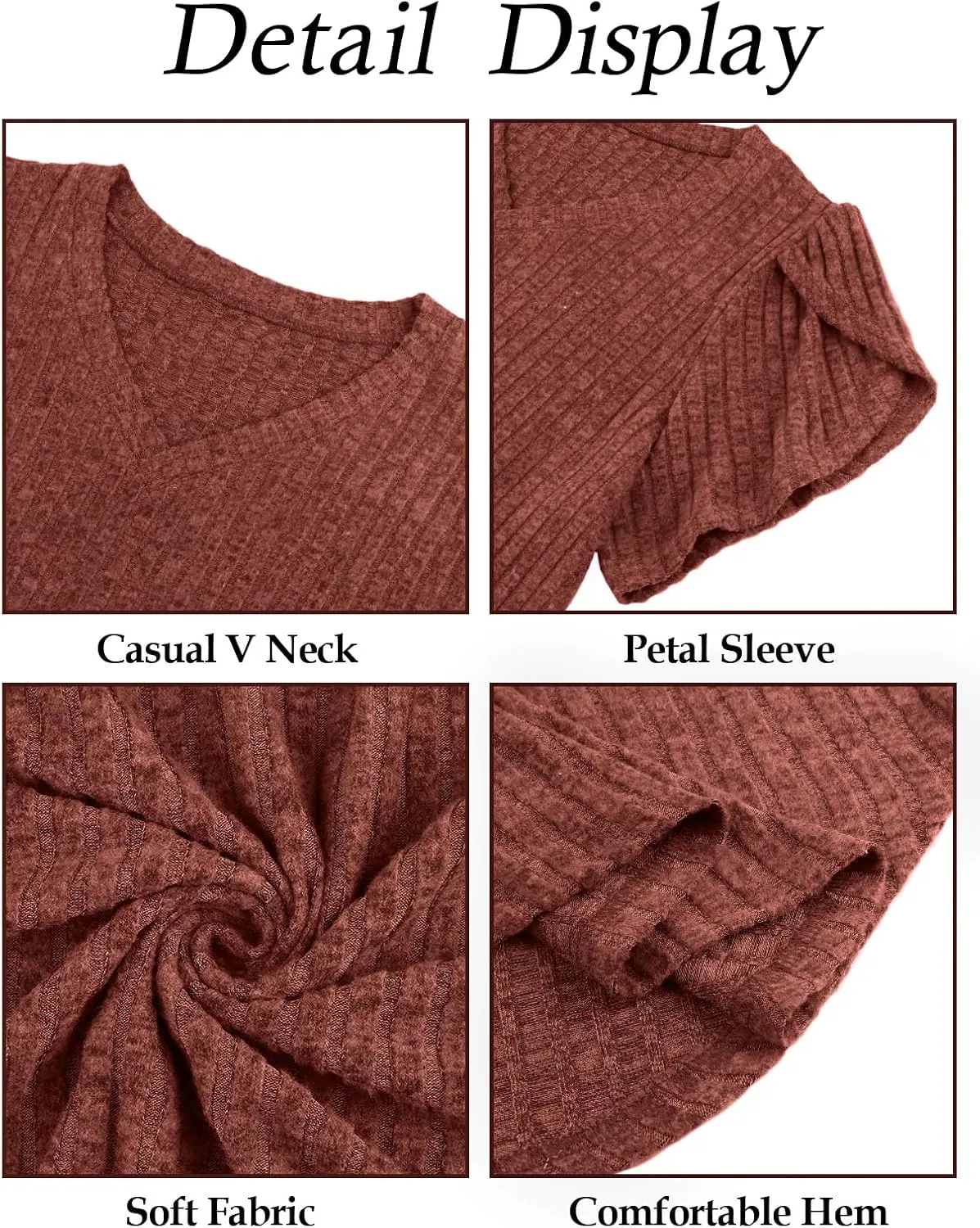 Zamowoty Plus Size Tops for Women 3/4 Roll Sleeve Shirts V Neck Zipper Solid Color Lightweight Blouses Tunic Top