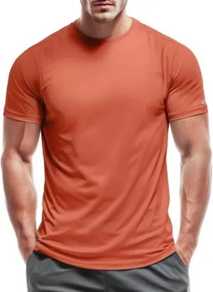 Zengjo Mens Athletic Shirts Moisture-Wicking Quick Dry Workout Tees Lightweight Crewneck T-Shirts for Running Gym Casual Work