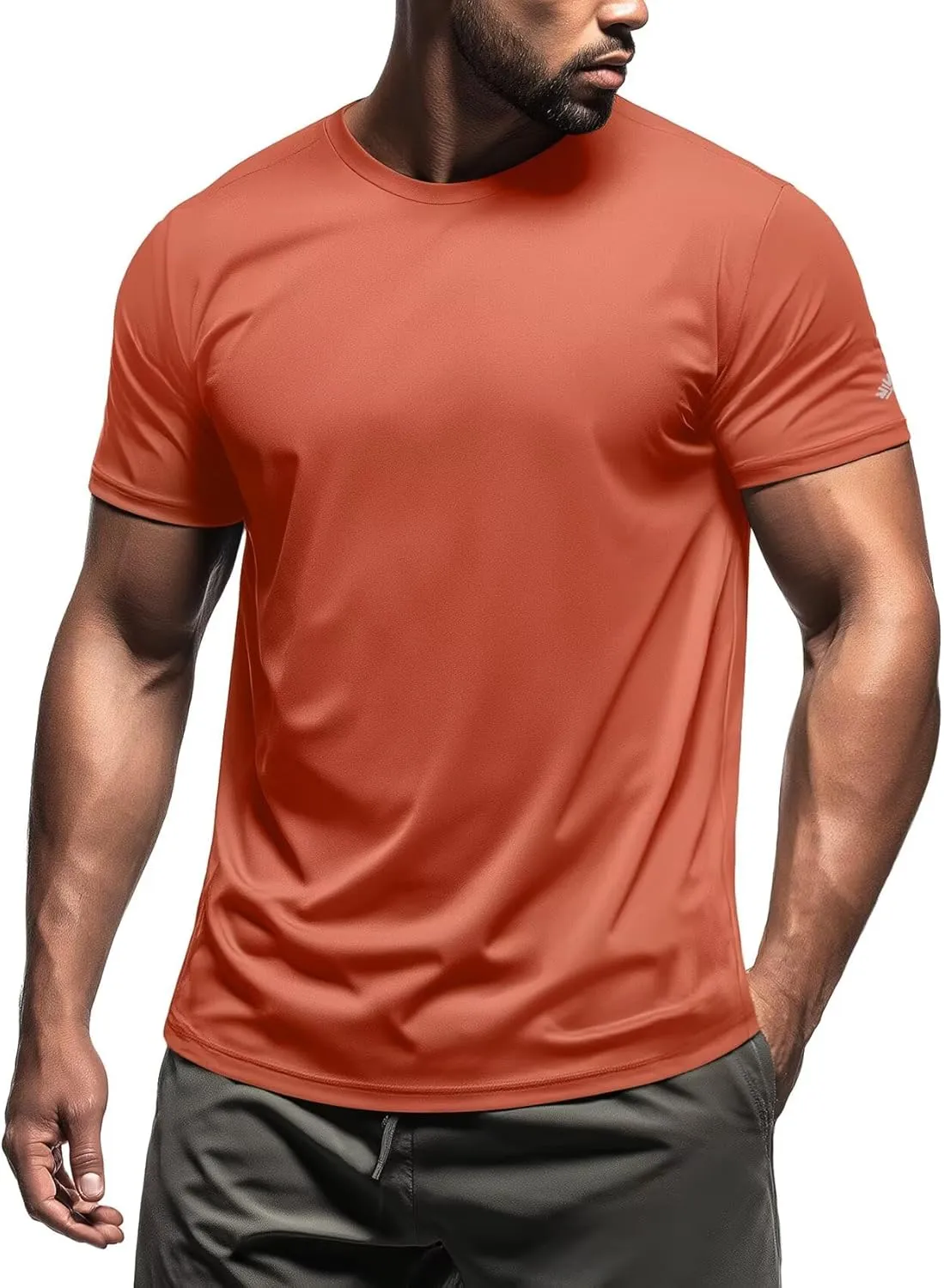Zengjo Mens Athletic Shirts Moisture-Wicking Quick Dry Workout Tees Lightweight Crewneck T-Shirts for Running Gym Casual Work