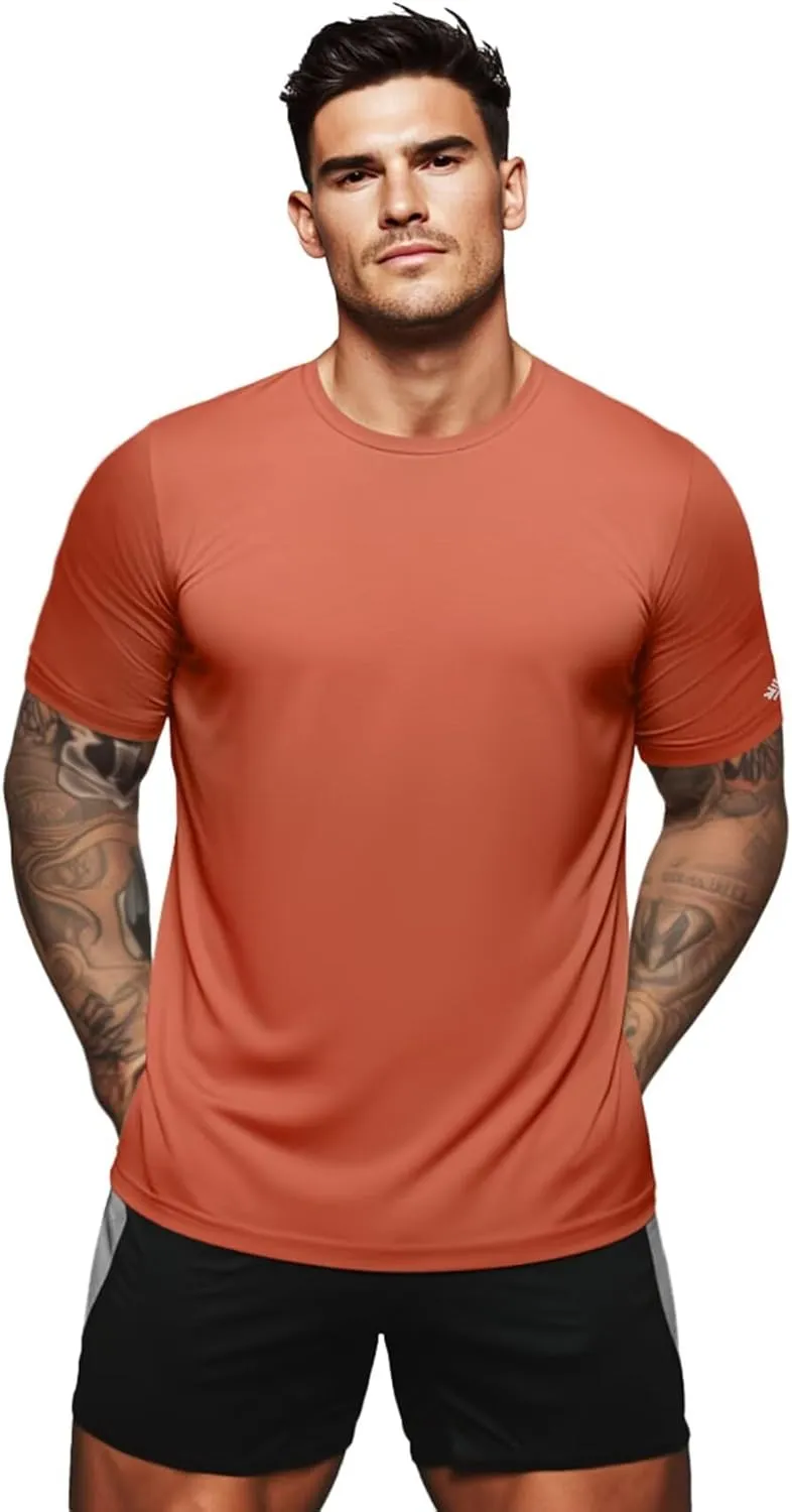 Zengjo Mens Athletic Shirts Moisture-Wicking Quick Dry Workout Tees Lightweight Crewneck T-Shirts for Running Gym Casual Work
