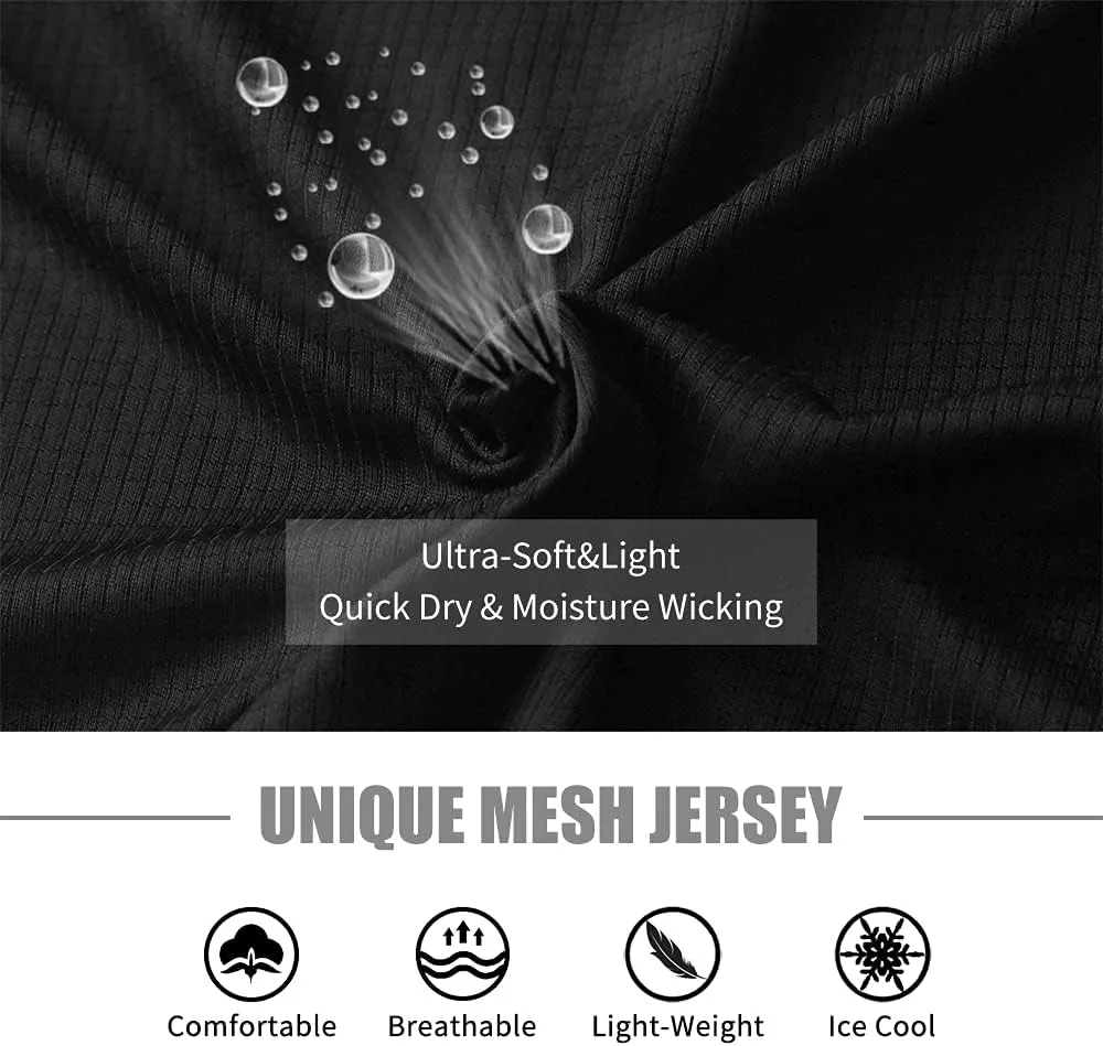 Zengjo Men's Workout Shirts Lightweight Sun Protection SPF Quick Dry T-Shirts Fishing Hiking Running
