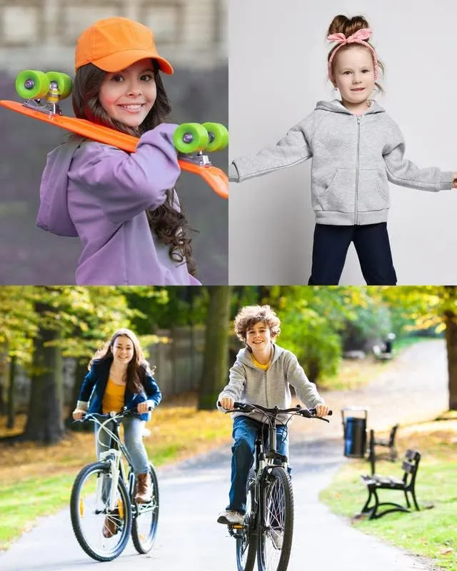 Zip up Hoodie Kids Fleece Hooded Sweatshirts for Boys Girls Toddlers Hooded Full Zipper Jacket Shirt 3-12Y