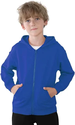 Zip up Hoodie Kids Fleece Hooded Sweatshirts for Boys Girls Toddlers Hooded Full Zipper Jacket Shirt 3-12Y