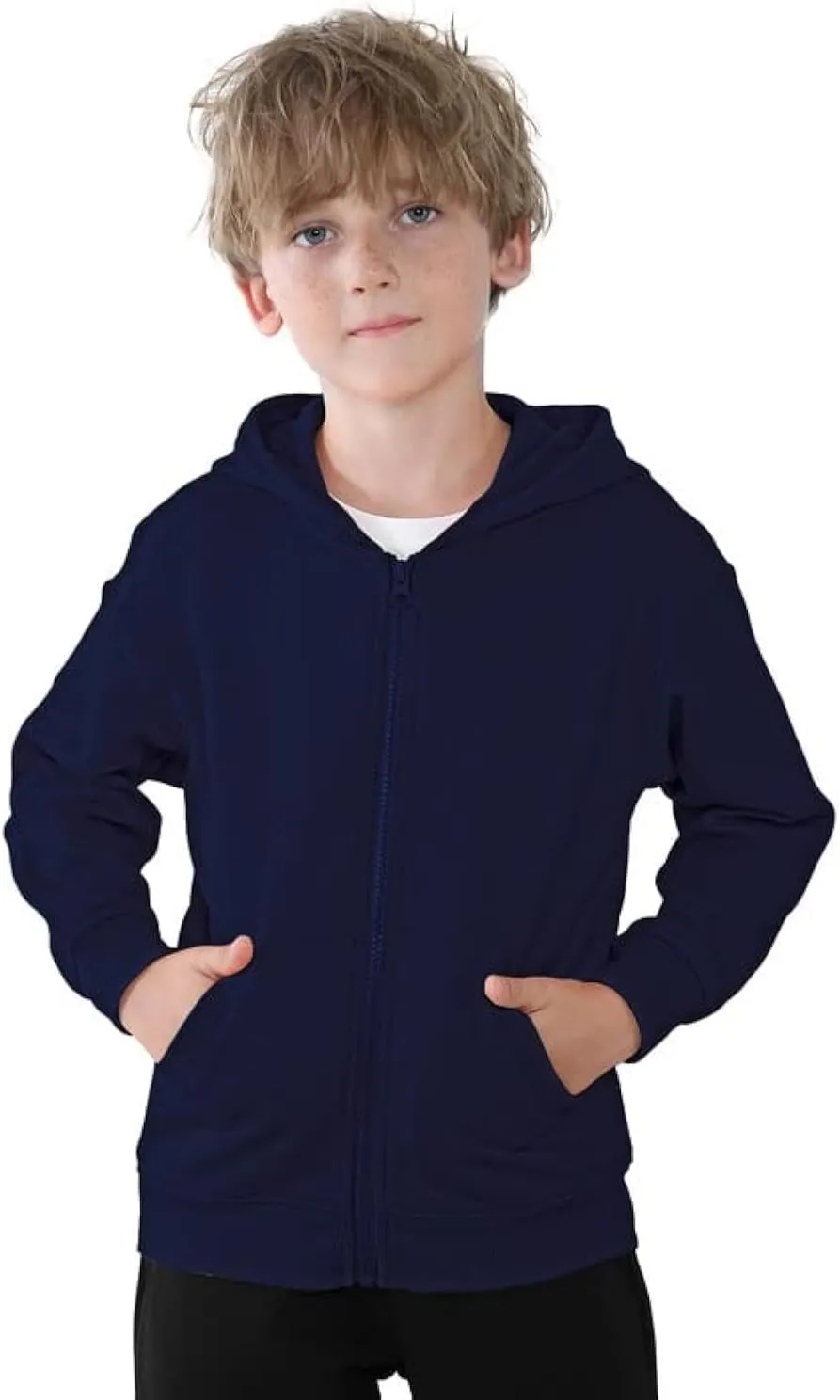 Zip up Hoodie Kids Fleece Hooded Sweatshirts for Boys Girls Toddlers Hooded Full Zipper Jacket Shirt 3-12Y