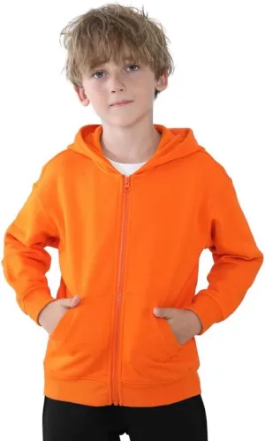 Zip up Hoodie Kids Fleece Hooded Sweatshirts for Boys Girls Toddlers Hooded Full Zipper Jacket Shirt 3-12Y